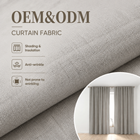 Tissu de rideau ColorTex OEM ODM en mélange lin et polyester à double tissage, occultant, pour fenêtre en baie, échantillon gratuit disponible