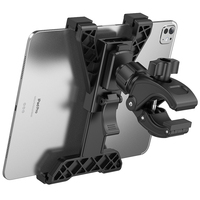 OHLPRO OEM Özelleştirme 360 Derece Dönebilen ABS Tüp Kelepçeli 7-13 İnç Tablet Standı Titreşim Önleyici Otomatik Kilitlemeli Siyah Tablet