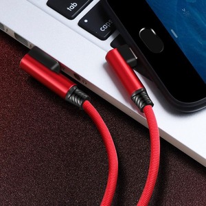 Cavo di Ricarica Rapida USB 2.0 da Maschio a USB-C a Forma di L, 1m, Rivestimento in PVC, Angolo di 90 Gradi per Telefoni Cellulari - Product Image 3