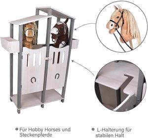 De madeira estável para <span class=keywords><strong>2</strong></span> Hobby Horses Mão-Acabado madeira sólida Acessório Ganchos - Product Image 6