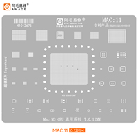 Amaoe Stencil 45 Derajat/0.3/0.35/0.4/0.5 Stencil Universal untuk Ponsel M3 M4 M5 CPU BGA Reballing Stencil Steel Mesh