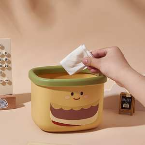 Seau de rangement miniature en plastique mignon pour bureau, avec design pliable, pour la maison, le bureau, le dortoir, l'école primaire - Product Image 5