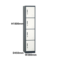 Armoire de rangement moderne en acier à quatre compartiments, vitrine, casier de rangement pour bureau, école, salle de sport