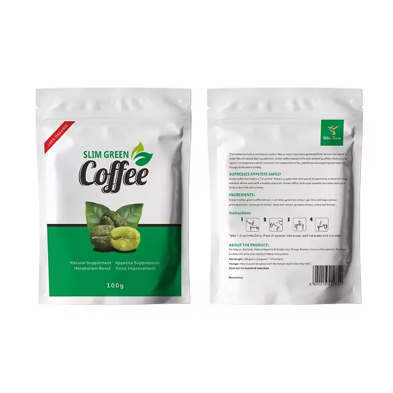İnce yeşil kahve Winstown zayıflama doğal otlar diyet özel etiket kilo kaybı anında Ganoderma yağ yakıcı kahve
