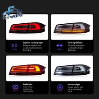 Ensemble de feux arrière LED complets pour Tesla Model S 2014-2022, nouveau style, plug and play, avec clignotants, lentille rouge, boîtier noir, 12V