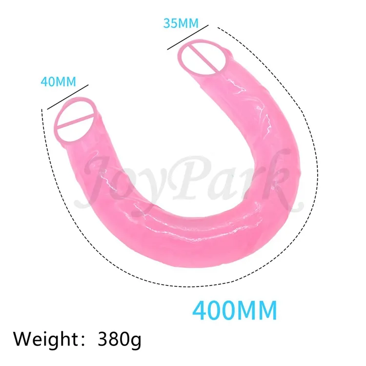 Joypark 40センチメートルビッグ柔軟なソフトセックス玩具リアルなクリスタルゼリーダブル洞大人のための膣肛門の女性レズビアン