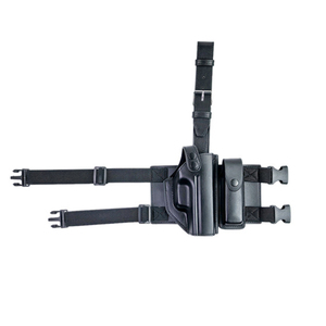 Étui tactique en cuir noir DSF62 avec sangles réglables pour accessoires de chasse - Product Image 1