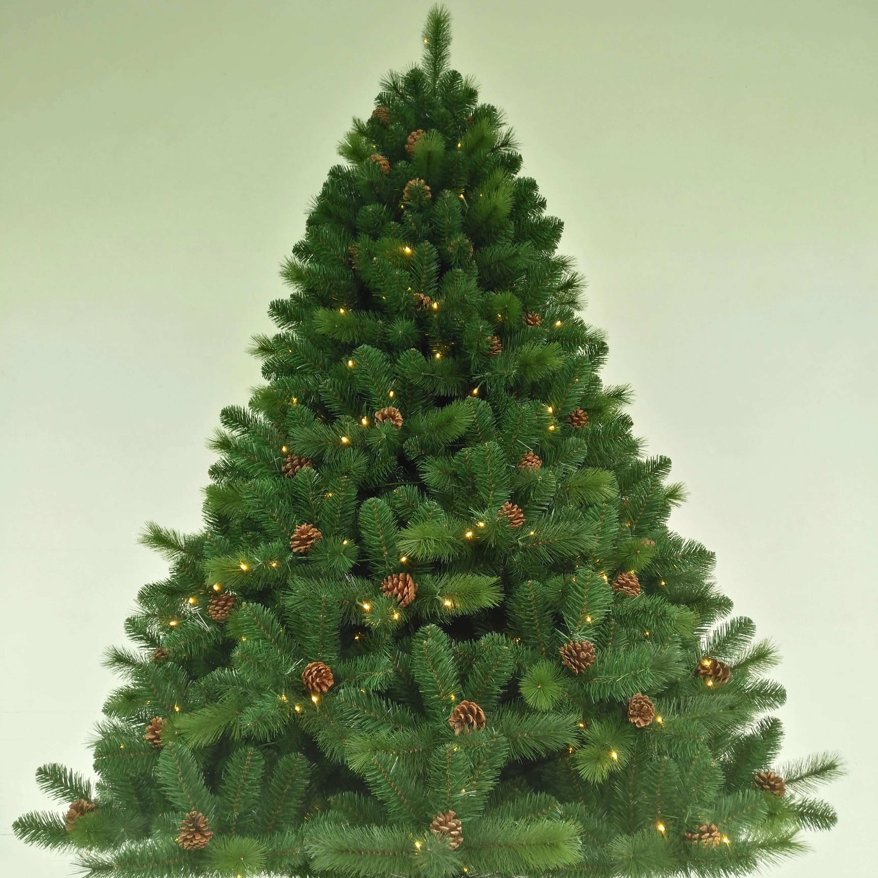 7ft Waverly Pine with Hard Needle Tips Christmas Tree with Pinecone, Pre-Lit