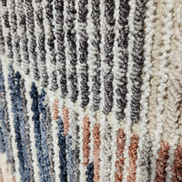 Adiva Teppich Flachfloriges Modernes Blumenmuster Gepolsterter Polypropylen-Teppich mit Jute-Rückseite