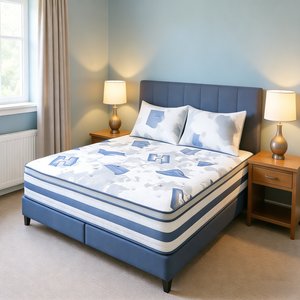 Matelas de luxe full size mémoire + ressorts ensachés, tissu respirant - Idéal pour chambres d'hôtes & petits espaces. - Product Image 3