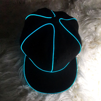 Chapeaux de Snapback de Coton LED Chapeaux lumière Froide EL Fil Bboy Hip-Hop Chapeaux club