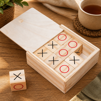 Jeu de Tic-Tac-Toe en Bois de Luxe Personnalisé avec Logo Gravé, Écologique et Durable pour Salons Professionnels et Cadeaux Promotionnels