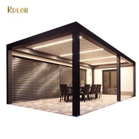 Pérgola Bioclimática de Aluminio con Techo de Lamas Orientables Motorizadas y Control por App TUYA