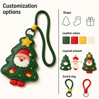 Colgante de Cuero con Diseño Navideño para Bolsos, Personalizado, OEM ODM, Accesorio Festivo para Compradores de Marcas Globales