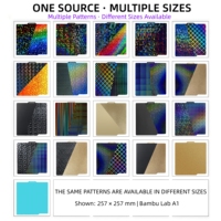 YouQi 184x184mm Pelat Cetak PER Dua Sisi Motif Riak Air dan Serat Kayu untuk Printer 3D Bambu Lab A1 Mini
