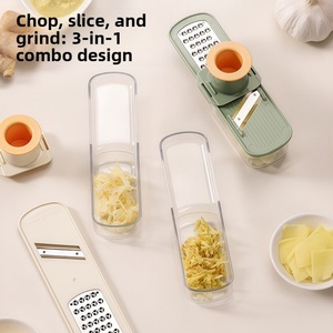 Râpe à gingembre et à ail multifonctionnelle 3 en 1 en acier inoxydable, presse-ail manuelle en métal robuste pour restaurant - Product Image 1