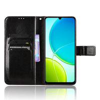 Étui portefeuille à rabat en cuir TPU véritable rétro vintage pour Vivo Y04 4G & Y29S 5G avec porte-cartes et cordon