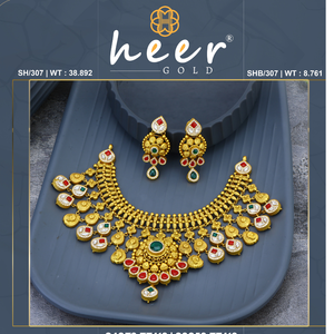 Women's 22K Gold <b>Statement</b> <b>Necklace</b> Set With Zircon Stones Bezel Setting Flower Pattern Wedding Jewelry - Product Image 2