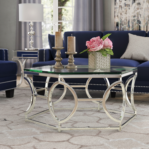 Luxury design metal coffee <b>table</b> with detailed carving work and luxurious finishing for a modern and vintage-inspired home setup - Product Image 1
