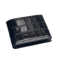 Dompet Kartu Kredit Kulit Buaya Asli, Dompet Lipat Ganda Pria RFID, Pemegang Kartu Kredit Kulit Buaya Asli, Kustom