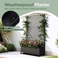 Jardinière avec treillis, bac à plantes surélevé en métal avec treillis, jardinière avec écran d'intimité pour plantes grimpantes, fleurs, légumes