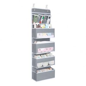 Over Door Hanging Fabric Eco-Friendly Nursery Closet Organizer with 4 Large & 3 Small PVC Pockets for Baby Storage & Toys - Product Image 1
