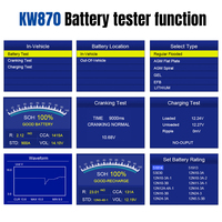 Lector de Códigos y Probador de Batería 2 en 1 KONNWEI KW870 OEM Multilingüe, Escáner de Motor OBD2 para Autos Universales de 12V