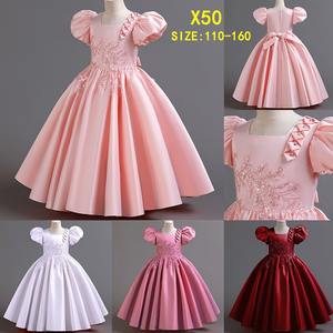 Vestidos Largos de Fiesta de Encaje con Pétalos para Niñas, Primera Comunión, Bodas, Eventos - Product Image 3