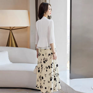 Women's Collarless Blazer Three Quarter Sleeves White Solid Color Lightweight Top Spring Summer 2026 Elegant Style - Product Image 4