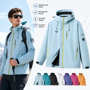 Veste coupe-vent de sport d'extérieur 7 couleurs, imperméable, légère, à capuche, respirante, en polyester, pour la pêche, la randonnée, uniformes - Product Image 1