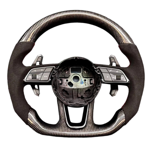 Volant Personnalisé en Cuir Alcantara Compatible avec <span class=keywords><strong>Audi</strong></span> A3 A4 A5 A6 A7 Q3 Q5 Q7 S4 S5 S6 RS4 RS7 R8 RS3 C7 S3 B8 B9 S4 Q3 8 - Product Image 1