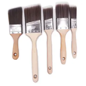 Versatile Wooden Handle Paint Brushes Kit for Various Painting Applications clean