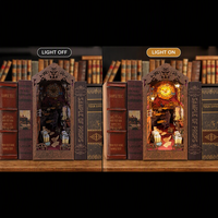 Hamaileon – Kit de bricolage pour niche à livres DIY, thème studio de détectives, artisanat esthétique en bois fait main, kits de maisons miniatures pour adultes – Vente en gros