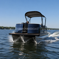 Nouveauté, meilleur prix, bateau ponton de luxe en aluminium de 27 pieds, modèle sportif, avec deux moteurs et remorque, bateau de loisirs familial à vendre