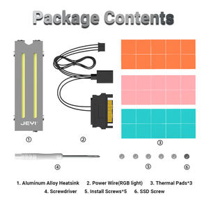 JEYI Fabrik RGB <span class=keywords><strong>M</strong></span>.2 SSD Kühlkörper Godfins Gen1 Aluminium-Kühler mit Konvektionsrippen Unterstützt PS5/PC NVMe/NGFF Hochgeschwindigkeits-Lagerbestand - Product Image 3