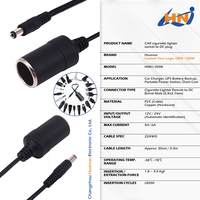 Huanuo - Conector Hembra para Encendedor de Cigarrillos de 12 V/24 V a Enchufe CC con Cable Reforzado para Estación de Energía Portátil, Generador UPS