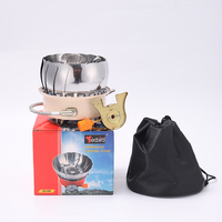 Ustensiles de cuisine multifonctionnels coupe-vent brûleur de lotus extérieur mini réchaud à gaz portable pliable pour le camping