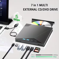 Offre Spéciale – Lecteur Optique Externe USB 3.0/Type-C 7-en-1 Portable – Graveur et Lecteur CD/DVD – Vente en Gros OEM