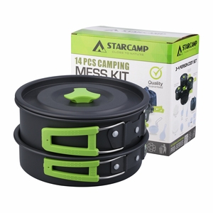 STARCAMP <span class=keywords><strong>Set</strong></span> di Pentole Portatili in Alluminio Anodizzato per <span class=keywords><strong>4</strong></span> Persone, Kit da Campeggio con Padelle per Escursioni e Viaggi, Compatibile con Fornelli a Gas - Product Image 4