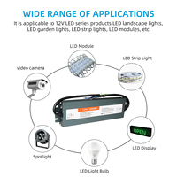 Alimentation LED ultra-mince étanche, sortie 12V 300W, entrée AC110-130V, idéale pour les éclairages de surveillance et publicitaires.