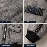 Veste bomber vintage YIMAI de haute qualité avec logo personnalisé, 100% nylon, imperméable, respirante, fermeture éclair, pour homme, automne