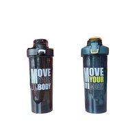 Bouteille shaker protéinée 800 ml sans BPA avec paille, boule mélangeuse, bouchon à clapet, en PP de qualité alimentaire, pour gym et fitness, logo personnalisé, OEM, vente en gros