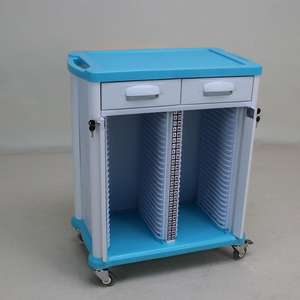 Chariot de dossier médical à double rangée en ABS complet pour hôpital, 20/25/40/50 compartiments, chariot de dossier médical avec tiroirs - Product Image 5