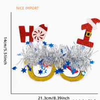 Lunettes de Noël HO-1 style dessin animé pour adultes et enfants, décoration de fête costumée, monture de lunettes de dessin animé