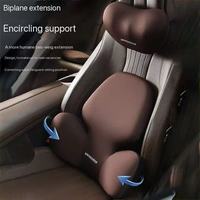 Coussin Appui-tête Universel Ergonomique en Mousse à Mémoire de Forme et Support Lombaire Noir pour Voiture Lexus, Repose-Dos et Taille pour Conducteur