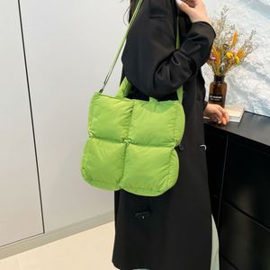 Personalized Puffer Quilted <b>Square</b> Tote Crossbody Bag Lightweight Puffy Women's Shoulder Bag - Product Image 3