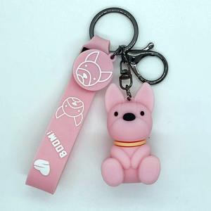 Großhandel Harz Hocken Welpen Hund Anhänger Kawaii Tier Französisch Bulldogge Schlüssel ring Schult asche Geschenk Rucksack Mobile Keychai - Product Image 6