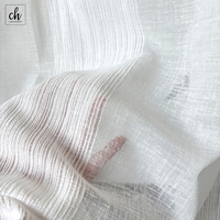 Tissu de rideau transparent à rayures en chenille, tissu texturé pour fenêtre, rayures élégantes, drapé doux, largeur extra large de 340 cm, 160 GSM
