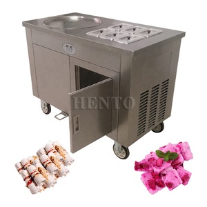 Máquina de rodillo de helado frito tailandés/sartén de helado/máquina de helado de rollos de yogur congelado - Product Image 3