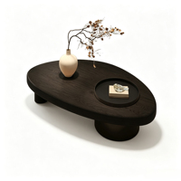 Table basse en bois massif de style classique, salon, minimaliste, multifonctionnelle, meubles de maison, forme unique, petit appartement